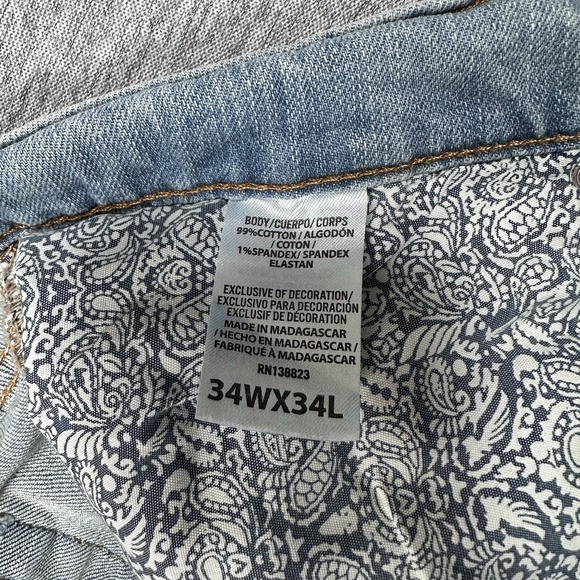 Cody James Jeans Mens Size 34x34 Blue Denim Slim Straight Outdoor Cowboy Work - Picture 9 of 9